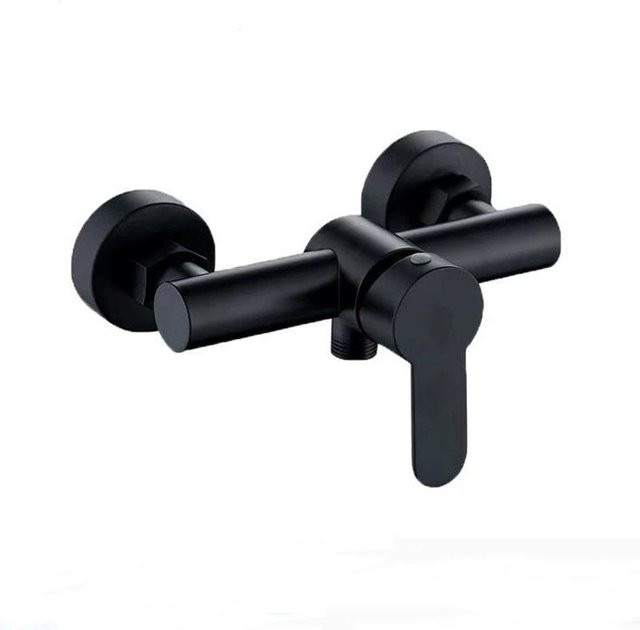 Binchi Outdoor Product Edelstahl Duscharmatur Wandmontiert in Matt Schwarz mit Einhebelmischer für Badezimmer und Duschkopf - Bild 1