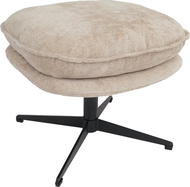MCW Polsterhocker P32 als Sitzhocker oder Fußablage aus Chenille in Creme/Beige - Bild 1