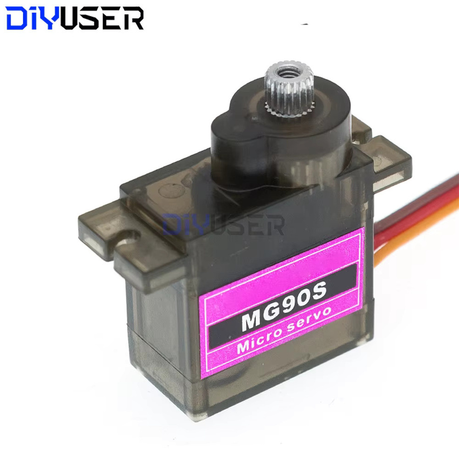 DIYUSER Servo MG90S mit Metallgetriebe oder SG90 mit Kunststoffgetriebe für RC Modellbau, Roboter und DIY Projekte, Farbe: Schwarz - Bild 2