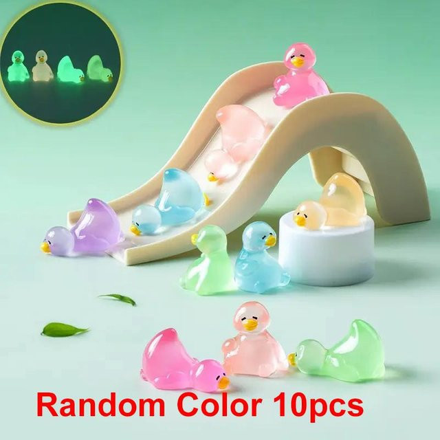 Yiran toy Leuchtende Mini-Enten und Gänse Figuren aus Harz in Multicolor für Bastelarbeiten und Mikrolandschaften - Bild 1