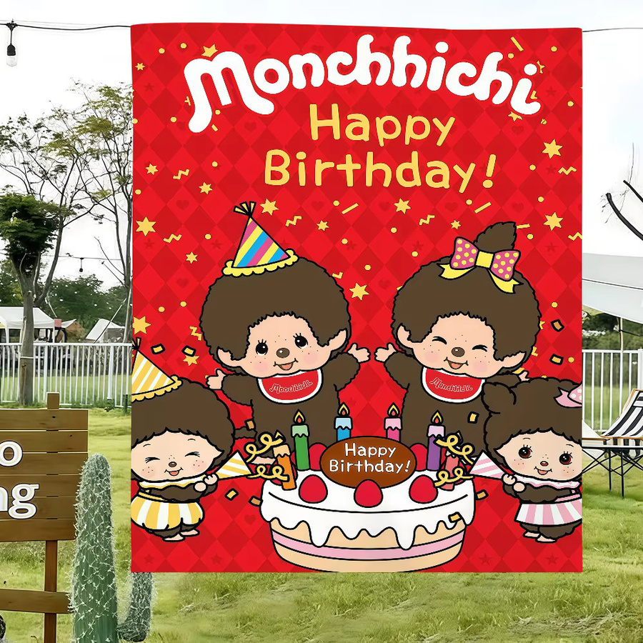 Warner Bros. Monchhichi Kunstdruck Flagge in Multicolour, rechteckiger Wandbild-Druck für Wohnzimmer und Schlafzimmer - Bild 2