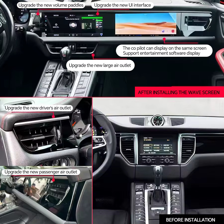 NAVIRIDER Android Auto Radio für Porsche Macan 2010-2017 mit Dual Screen, Co-Pilot System, Carplay, GPS und Bluetooth in Schwarz - Bild 6