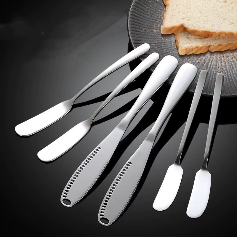 Jiahomily Buttermesser aus Edelstahl in Silber, poliertes Lochverteidemesser für Marmelade, Käse und Brot - Bild 2