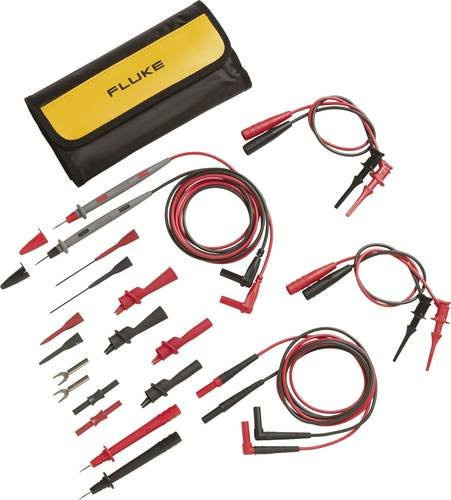 Fluke TL81A Sicherheits-Messleitungs-Set mit 11 Prüfsonden in Schwarz, Rot, Grau und Gelb, CAT III 300 V 10 A - Bild 1