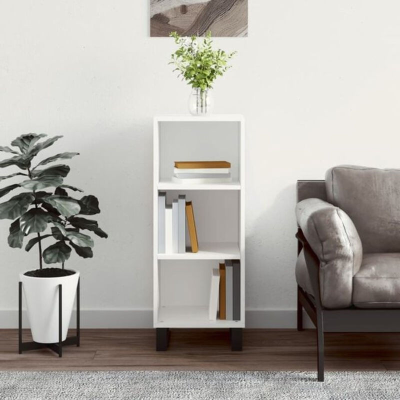 Vidaxl Sideboard Weiß aus Holzwerkstoff und Metall im klassischen minimalistischen Design B/T/H: 34,5 x 32,5 x 90 cm - Bild 1