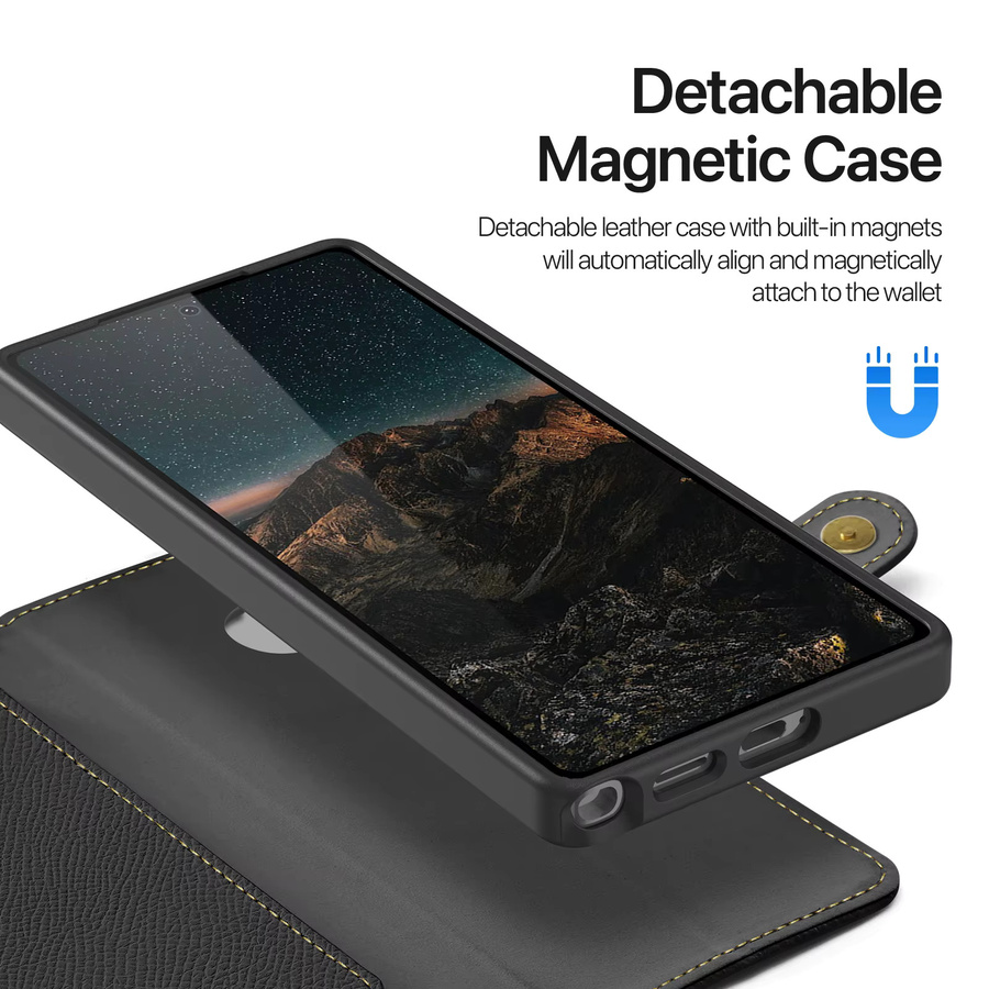 DUX DUCIS 2-in-1 Magnetische Lederhülle mit abnehmbarer Brieftaschenhülle für Samsung Galaxy S26 Ultra, S26 Plus, S25 Edge und S25 in Schwarz oder Blau - Bild 4