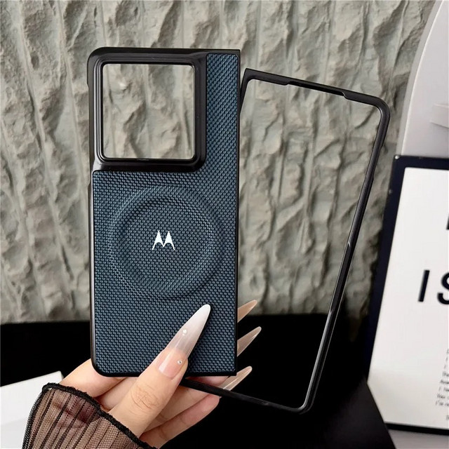 Motorola Business Tech Magnetische Lederhülle für Razr Fold und Moto Fold in Blau oder Schwarz mit kabellosem Laden - Bild 1