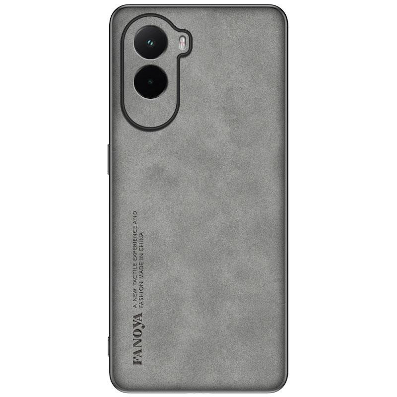 Skinsheep Lederhülle für Xiaomi Poco M7 4G in Grau, stoßfeste matte Schutzhülle mit hartem Bumper - Bild 3