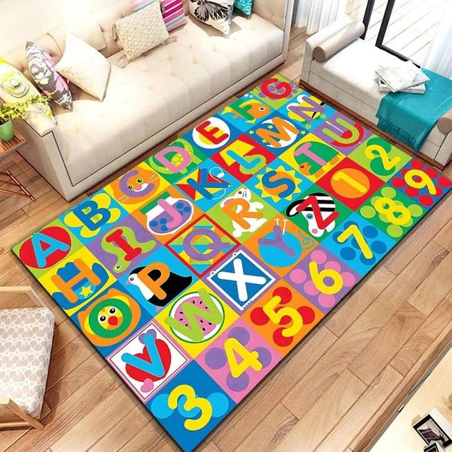 Alphabet Lernteppich von Lodestar mit Buchstaben, Zahlen, Tieren und Formen, waschbar und rutschfest, Mehrfarbig, B/T: 80 x 120 cm - Bild 1