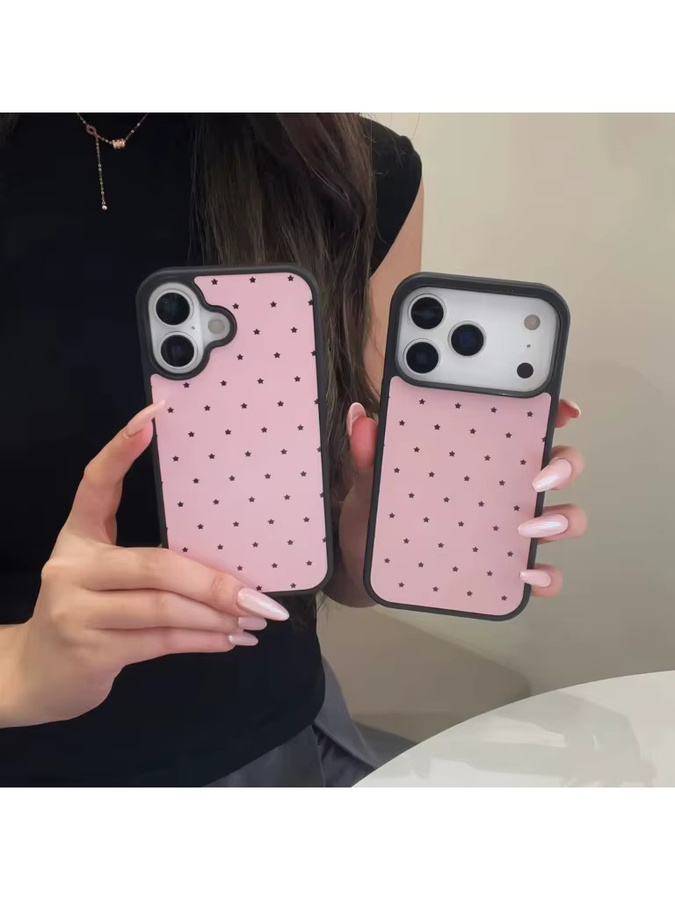 Stoßfeste Schutzhülle DecoPhone mit Sternen-Design in Rosa für iPhone 17, 16, 15, 14 und 13 Pro Max - Bild 6