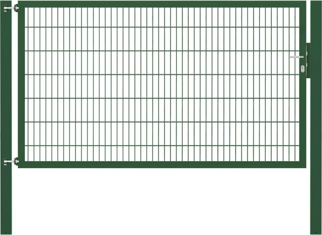Einzeltor Flexo Plus in Grün mit Pfosten, Breite: 250 cm, Höhe: 140 cm, Pfosten: 100 x 100 cm - Bild 1