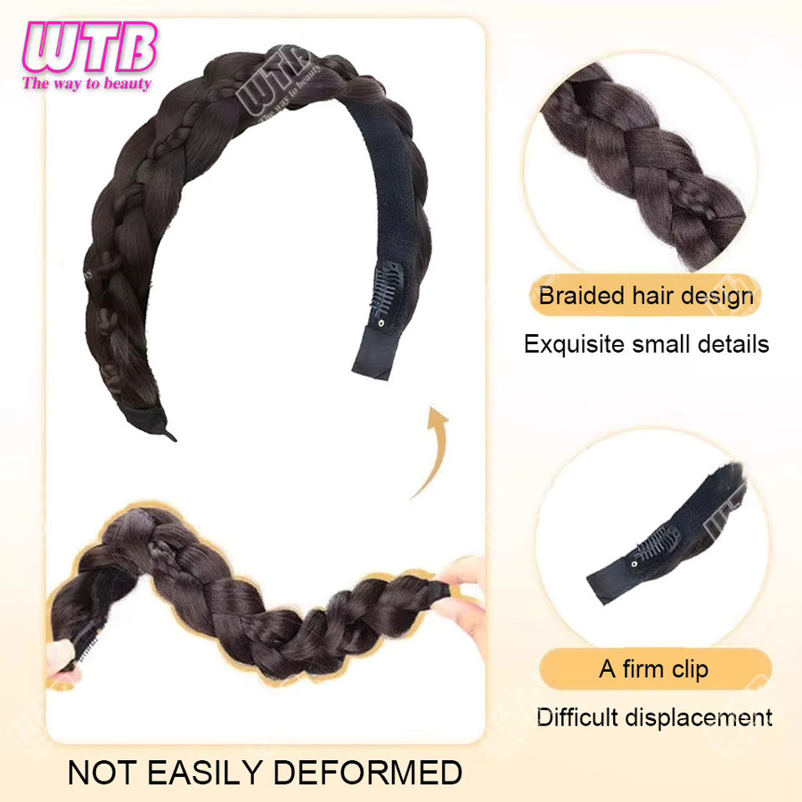 WTB Synthetische Perücke Twist Geflochtenes Stirnband, Damen - Bild 3