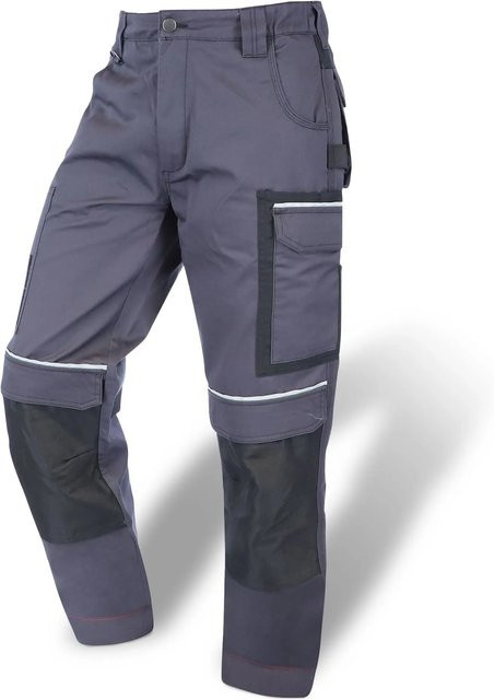 Eliworx Workwear Bundhose mit Stifttasche in Grau mit reflektierenden Elementen aus Poly-Cotton, Größe 44 - Bild 1