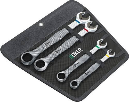 Wera Joker 4 Maul-Ringratschenschlüssel-Satz 4-teilig, Silber, Chrom-Molybdän-Stahl, SW 10-19 mm - Bild 1