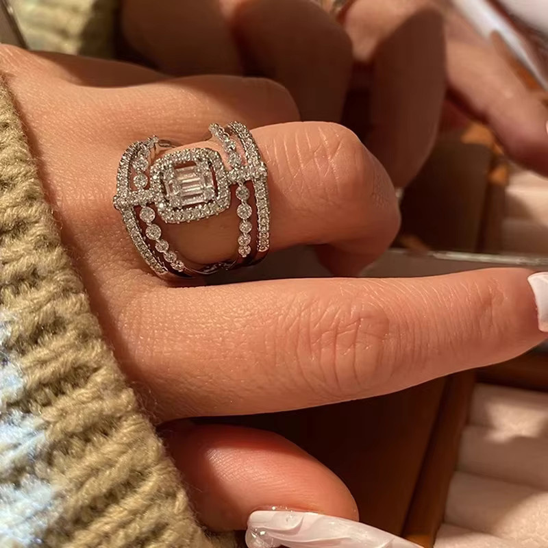 Huitan Ring, Silber, Zirkonia, Damen, Verlobung - Bild 2