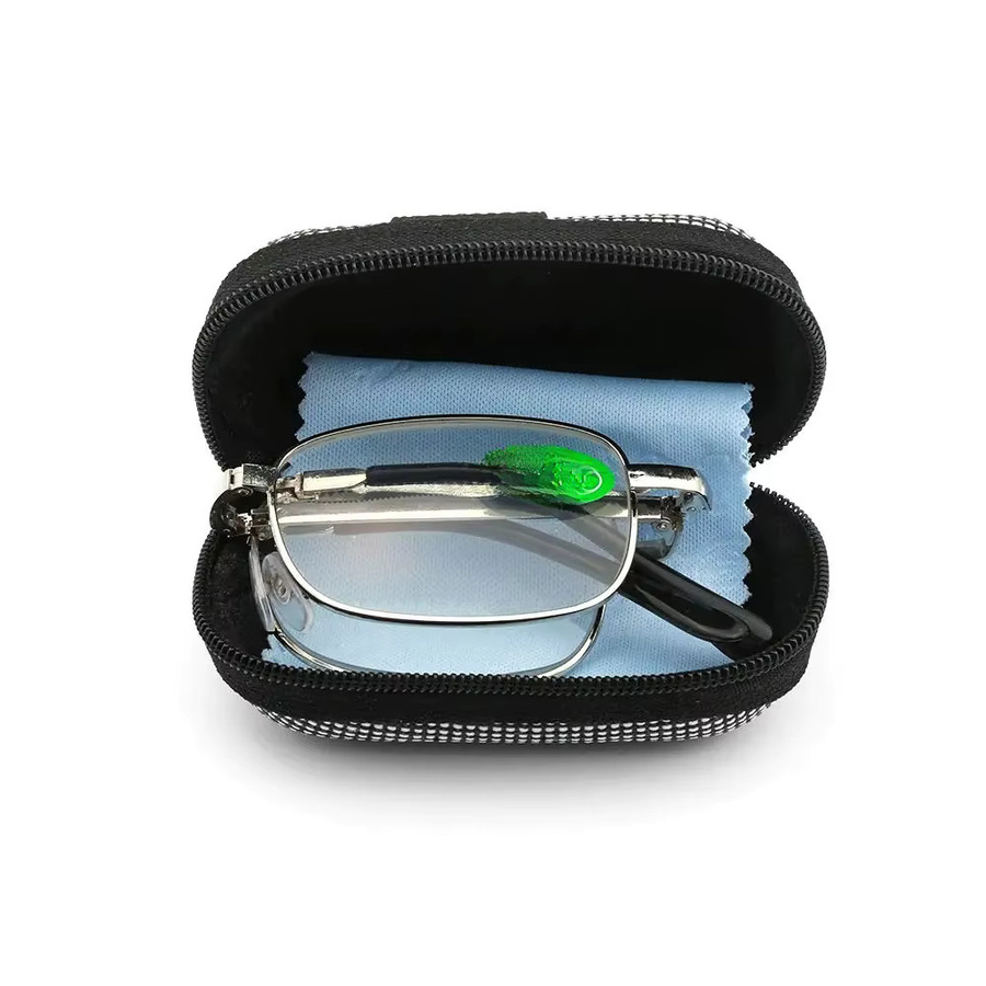 Qutzzmnd Lesebrille, Metall, Vollrand, rechteckig, Silber, Unisex - Bild 3