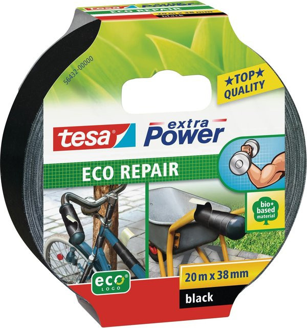 Tesa Extra Power Eco Repair Gewebeband Schwarz Breite: 38 mm, Länge: 20 m - Bild 1