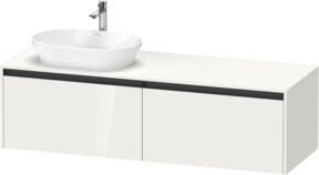 Duravit Waschtischunterschrank Ketho.2, weiß hochglanz, wandhängend, mit 2 Auszügen, Breite: 160 cm, Tiefe: 55 cm - Bild 1