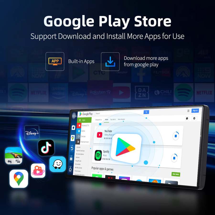 Imagebon Smart AI Rückspiegelkamera mit 11,3 Zoll Android 14 Display, 8 Core Prozessor, 4G + 64G Speicher, Wireless CarPlay und Android Auto, Schwarz - Bild 4