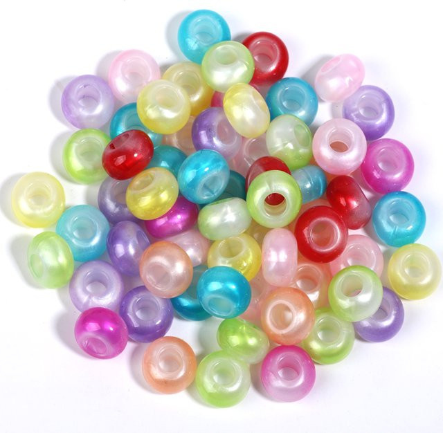 Acrylperlen, rund, mehrfarbig, Glitzer, 8 x 14 mm, Unisex - Bild 1