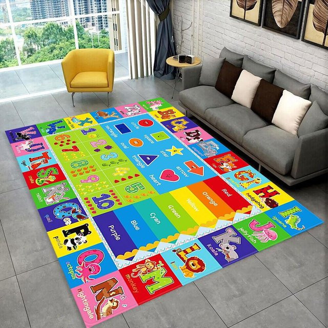 Karpetti ABC-Cartoon-Alphabet Teppich für Kinder mit rutschfester Matte, Mehrfarbig, B/T: 200 x 140 cm - Bild 1