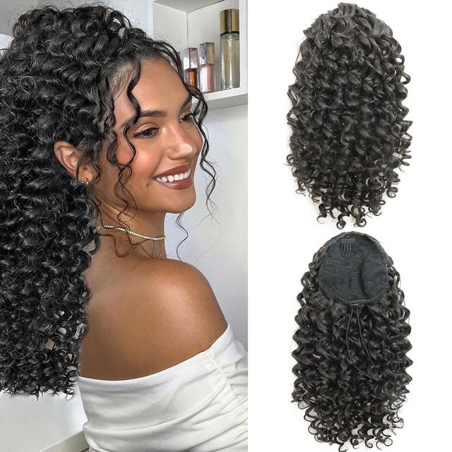 Lockiger Afro-Pferdeschwanz, synthetisch, Damen - Bild 1