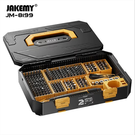 JAKEMY JM-8199 257-in-1 Multifunktions-Schraubendreher-Set mit modularem Werkzeugkasten und Präzisions-Bits aus S2-Stahl