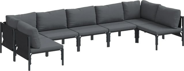 7-teiliges vidaXL Garten-Sofa-Set aus Stahl in Anthrazit - Bild 1