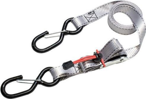Master Lock Spanngurt mit S-Haken in Silber, Polyester, Tragkraft 250 kg, Breite: 2,5 cm, Länge: 180 cm - Bild 1