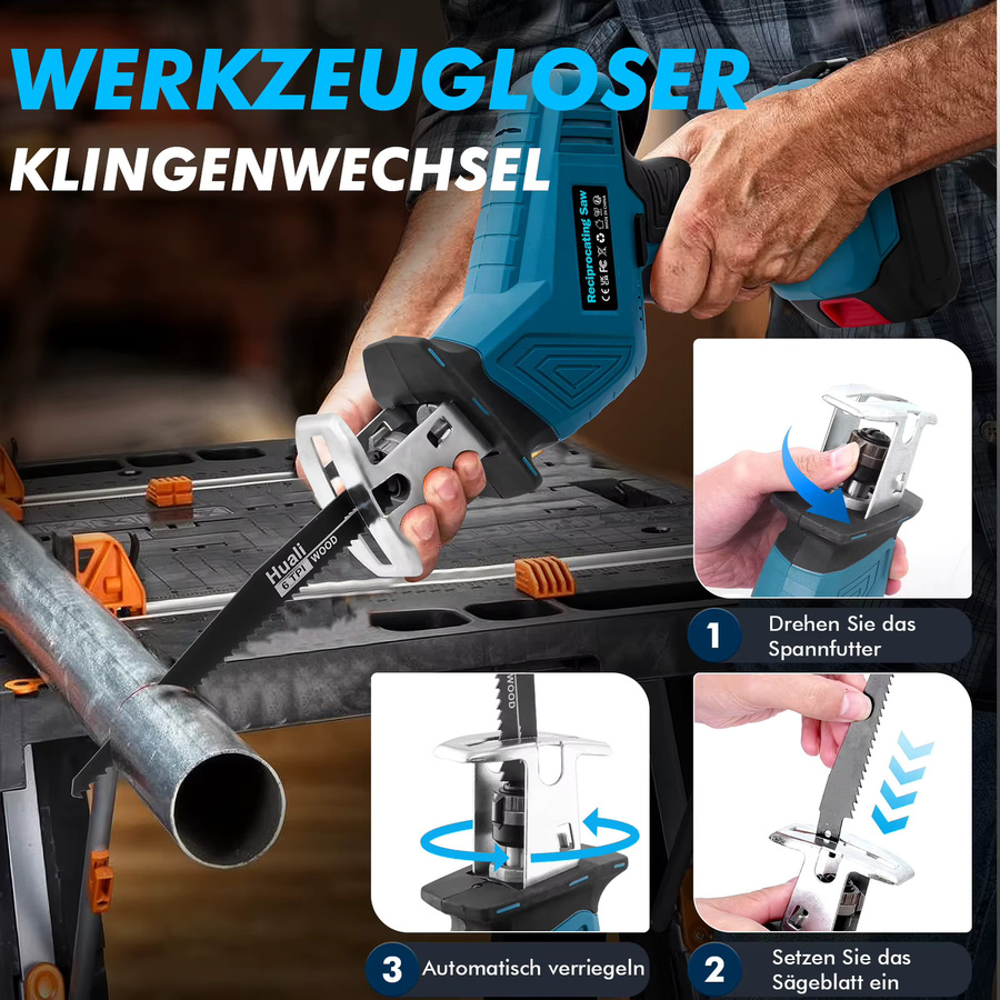 Makita LXT Bürstenlose Akku-Säbelsäge mit 1280W und 4000 U/min, variable Geschwindigkeit für Metall und Holz, kompatibel mit 18V Akkus - Bild 4