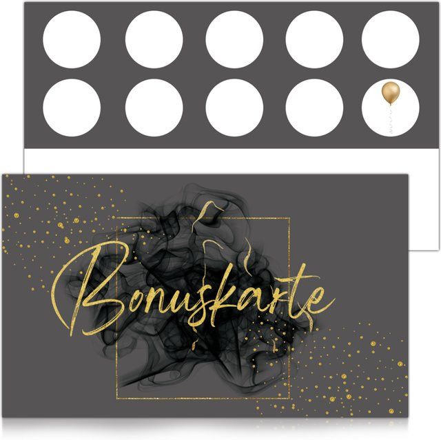 25 Stück Gold Seal Points Loyalty Karten aus Papier für Business-Kunden und Dienstleister wie Friseure oder Nagelstudios - Bild 1