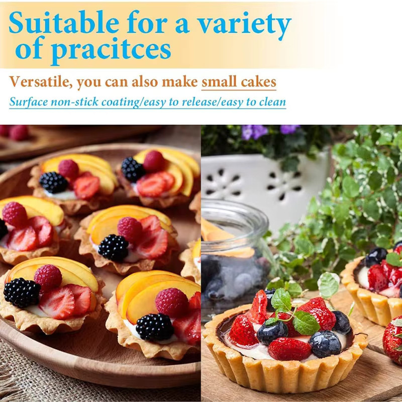 Venlohome Edelstahl Muffin- und Kuchenform Set mit Antihaftbeschichtung in Blumenform, Silber - Bild 4