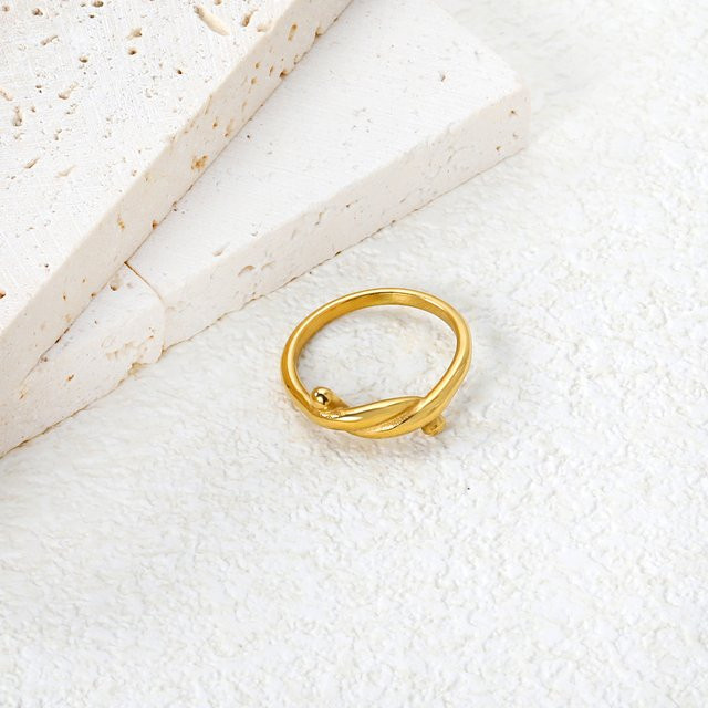 LUXUSTEEL Ring Edelstahl, vergoldet, Gold, Unisex - Bild 1