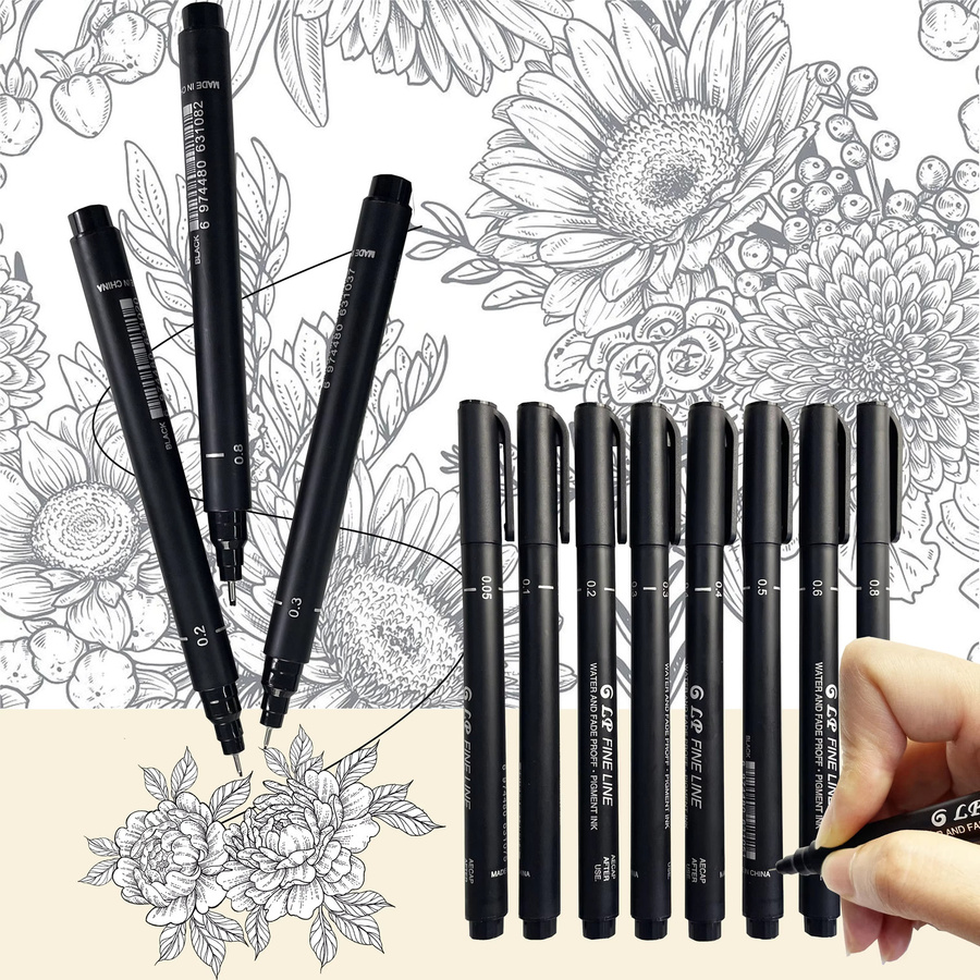 9-teiliges professionelles Kalligrafie-Set im chinesischen Stil mit schwarzen weichen Pinselstiften und porösen Spitzen für Malerei und Skizzenkunst - Bild 3