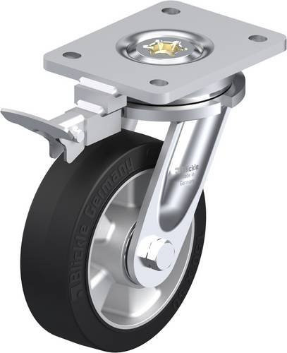 Blickle Lenkrolle LO-ALEV 150K-RI4 mit Feststeller in Schwarz-Grau, Rad-Durchmesser: 150 mm, Tragfähigkeit: 400 kg - Bild 1
