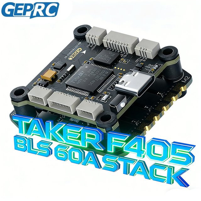 GEPRC TAKER F405 BLS Flight Stack mit GEP-F405-HD Flight Controller und TAKER H60_BLS 60A 4in1 ESC in Schwarz für Drohnen - Bild 1