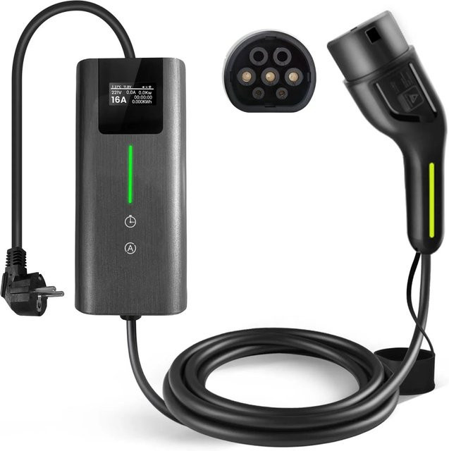 VDL POWER EV Ladekabel Typ 2 für 3-Phasen-Wechselstrom, 5 m, Grau - Bild 1