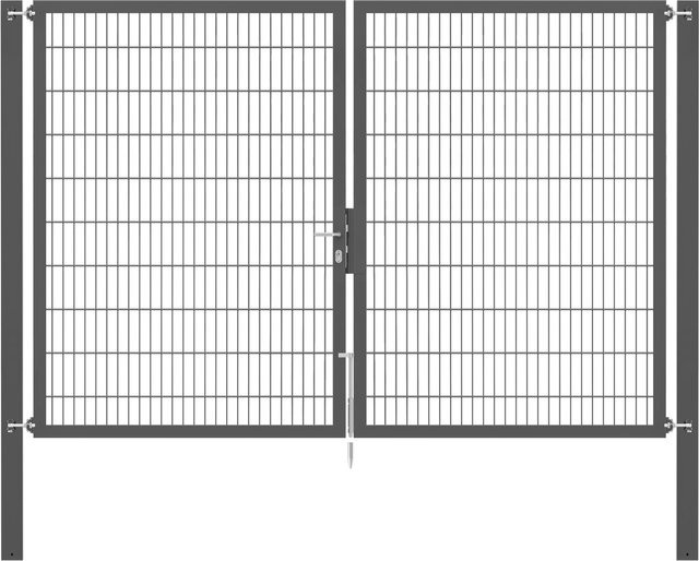 Doppeltor Flexo Plus aus Stahl in Anthrazit, Breite: 300 cm, Höhe: 200 cm, inklusive Pfosten B/T/H: 100 x 100 x 100 cm - Bild 1
