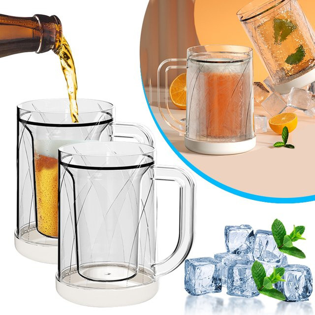 JYN Wiederverwendbarer Eisbecher aus Kunststoff, Transparent, Ideal zum Kühlen von Getränken, Kaffee oder Bier - Bild 1