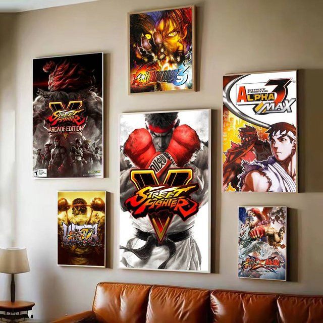 Street Fighter Poster Selbstklebender Wasserdichter Papieraufkleber zur Wanddekoration für Kaffeehaus, Bar oder Zimmer - Bild 1