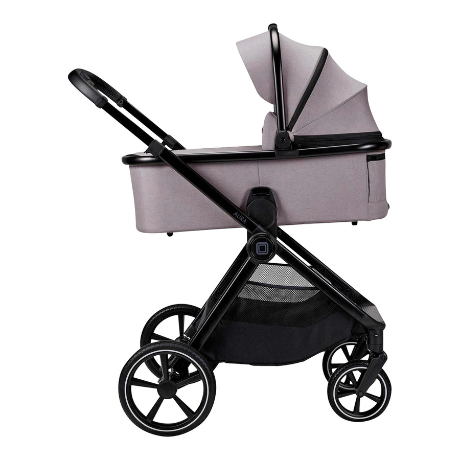 Moon Kombikinderwagen Aura (2026) grau mit Sportsitz, Babywanne und Regenschutz - Bild 2