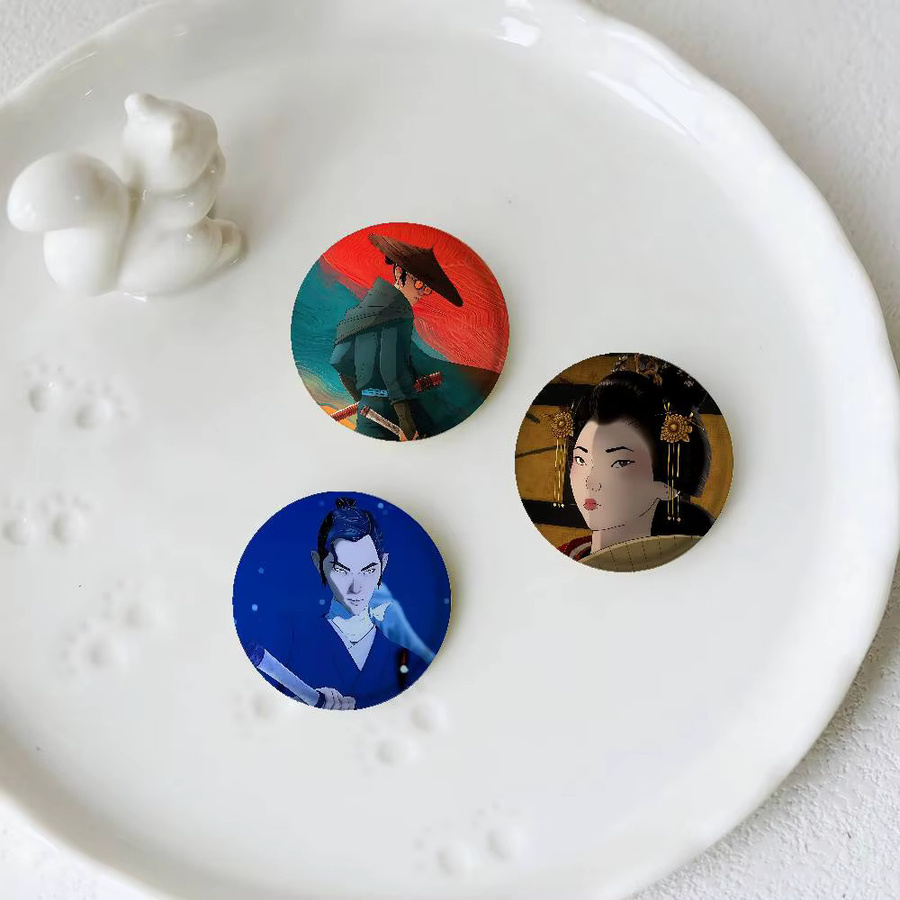 Brosche Blue Eye Samurai Anime, Runde Brosche, Unisex - Bild 4