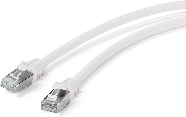 Vivanco CAT 7 Netzwerkkabel S/FTP mit 2x RJ45 Stecker in Weiß - Bild 1