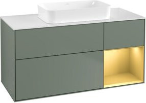 V&B Waschtischunterschrank Finion in Olivenmatt Lacquer, Breite: 120 cm, Tiefe: 60 cm - Bild 1