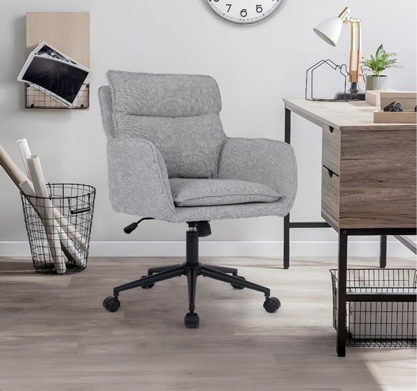 HOME DELUXE Bürostuhl CORA als moderner Drehstuhl aus grauem Webstoff - Bild 1
