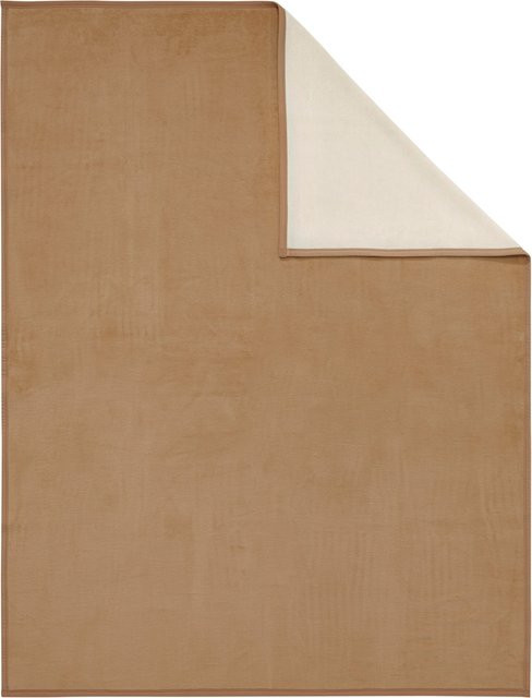 Biederlack Wohndecke in Camel und Beige mit Wende-Optik und modernem Design, B/B/H: 200 x 150 x 150 cm - Bild 1