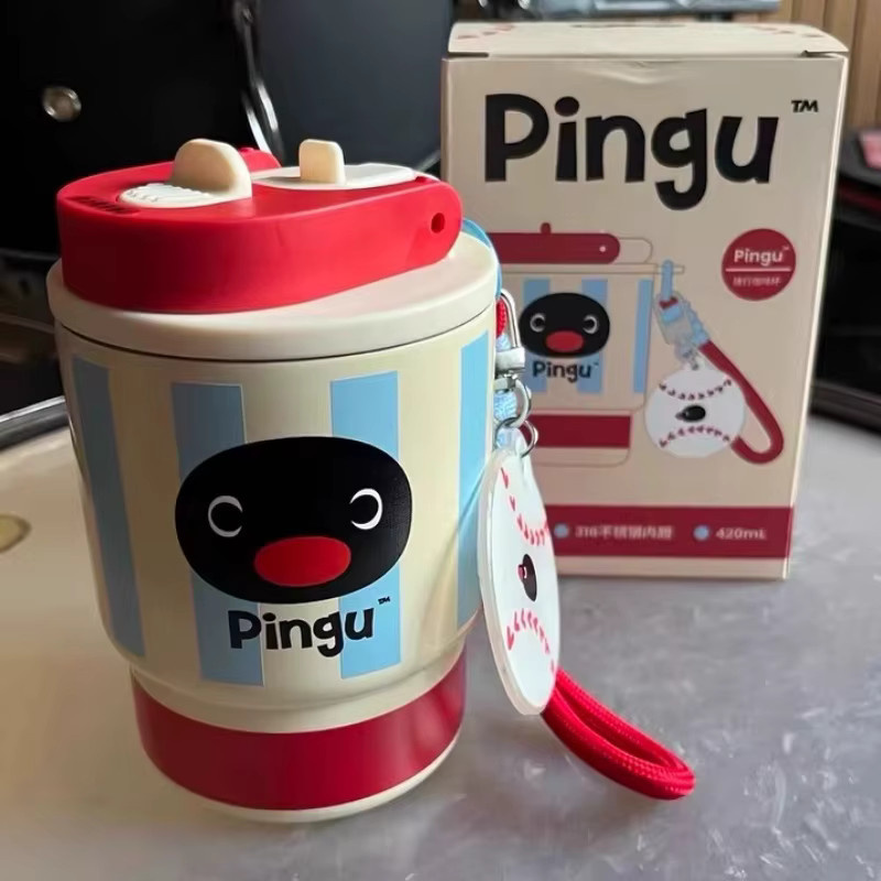52TOYS Pingu Kaffeetasse isoliert mit niedlichen Ornamenten, 420 ml, Mehrfarbig - Bild 3