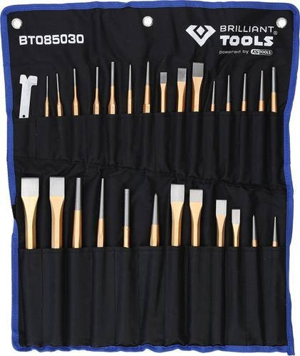 Brilliant Tools Meißel und Durchtreiber-Satz BT085030, 28-teilig, aus Chrom-Vanadium-Stahl, mehrfarbig - Bild 1