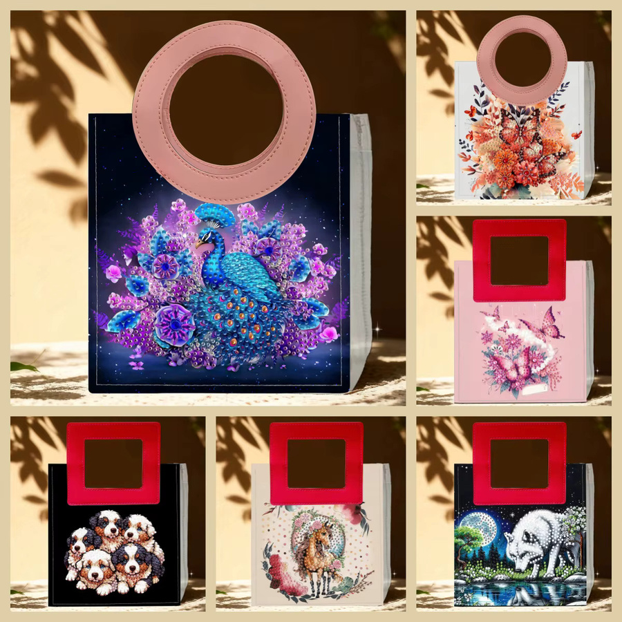 DIY-Diamant-Malerei-Set mit transparenter PVC-Aufbewahrungstasche und Cartoon-Tiermuster in Multicolour - Bild 4