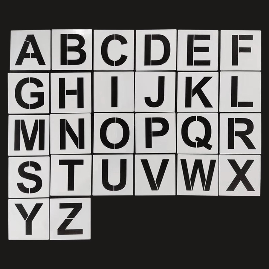62-teiliges Aibecy Set aus transparenten Buchstaben- und Zahlenschablonen aus PET für Kunsthandwerk, 5 Zoll - Bild 2